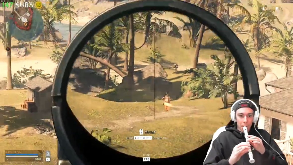Call of Duty: Warzone sterowane przy pomocy fletu