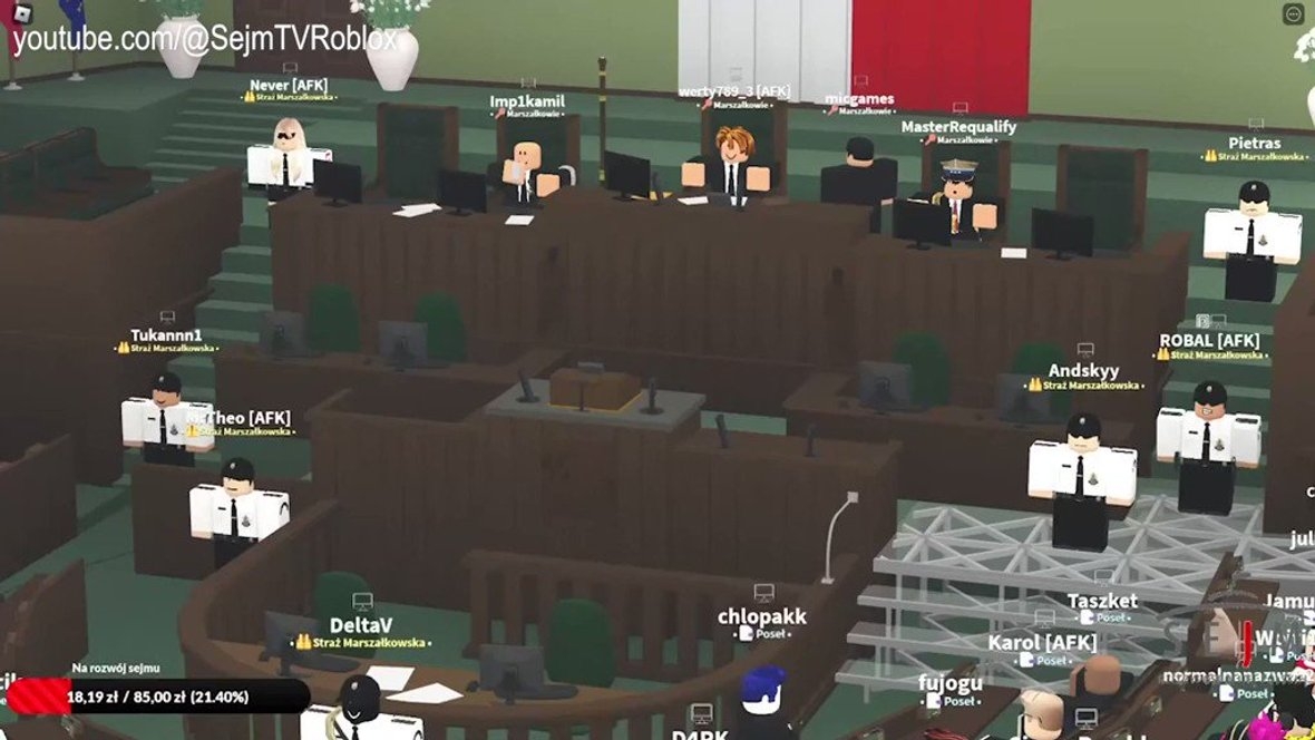 Sejm RP doczekał się swoich „posiedzeń” w Robloksie