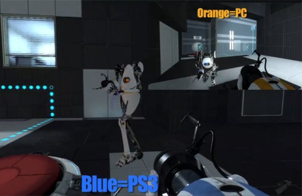 Portal 2: Kooperacja pomiędzy PC-towcem a posiadaczem PS3 [WIDEO]