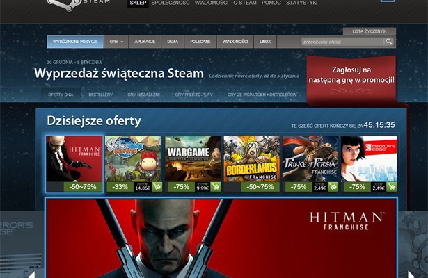 Wielka świąteczna wyprzedaż na Steamie ? dzień 1 (20?21 grudnia). Prince of Persia, Borderlands, Batman
