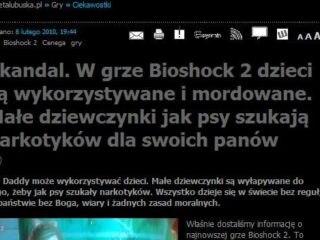 BioShock 2: Gra dla satanistów! Czyli kilka słów o tym, jak prowokacja zmienia się w międzynarodowy obciach