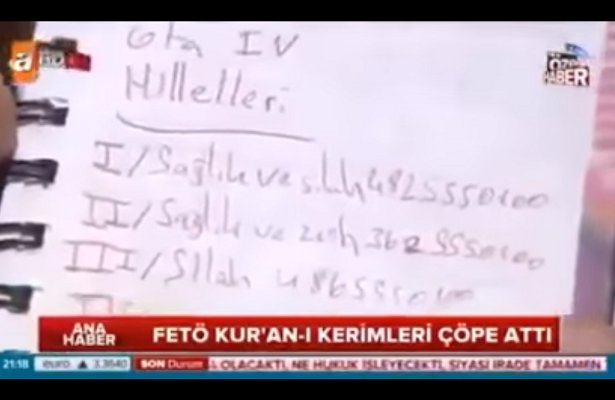 Turecka telewizja znajduje kody do&nbsp;GTA, uznaje je&nbsp;za&nbsp;szyfry rebeliantów