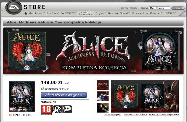 Alice: Madness Returns – Pecetowcy też dostaną kod na starą Alicję!