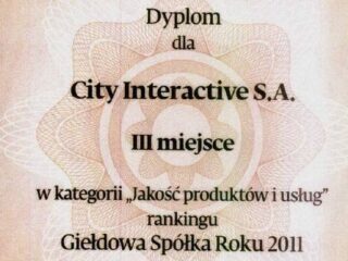 City Interactive wyróżnione w&nbsp;rankingu Pulsu Biznesu. Za&nbsp;jakość
