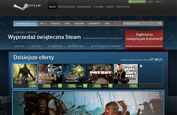 Wielka świąteczna wyprzedaż na Steamie ? dzień 10 (29?30 grudnia). GTA, BioShock, Wiedźmin, Portal