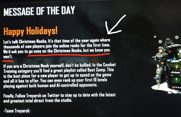 Call of Duty: Black Ops II ? Treyarch składa życzenia bożonarodzeniowe… i prosi o łagodne traktowanie „świątecznych noobów”