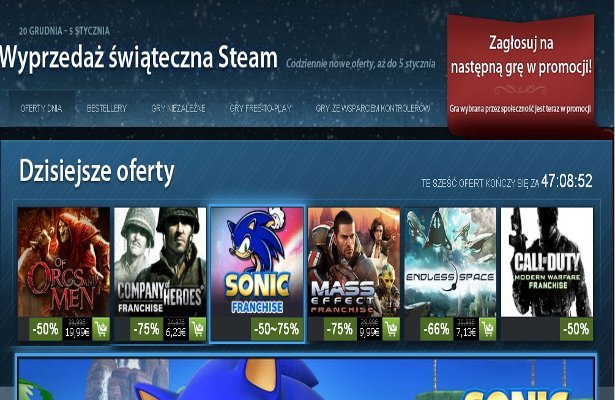 Wielka świąteczna wyprzedaż na Steamie ? dzień 5 (24?25 grudnia). ArmA II, Call of Duty, Mass Effect (ale szału nie ma)