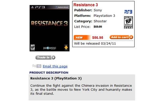 Plotka: Resistance 3 w marcu przyszłego roku?