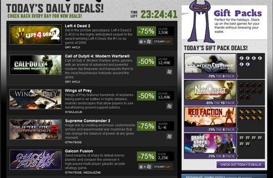 Wielka wyprzedaż na Steamie – dzień 4. Left 4 Dead 2, Call of Duty 4: Modern Warfare, Lara Croft and the Guardian of Light!