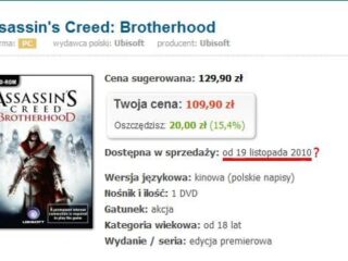 Assassin´s Creed: Brotherhood ? co z premierą PC?