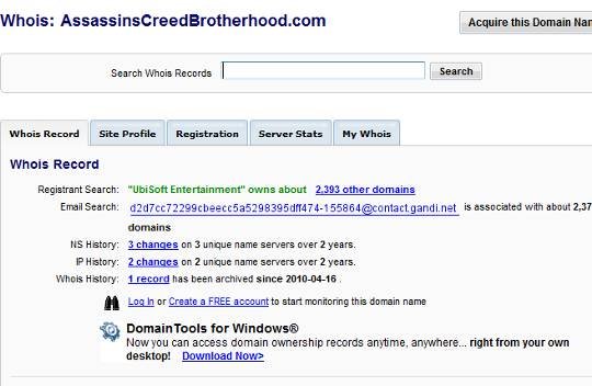 Ubisoft zastrzega adresy WWW: Assassin´s Creed: Brotherhood i Driver: San Francisco