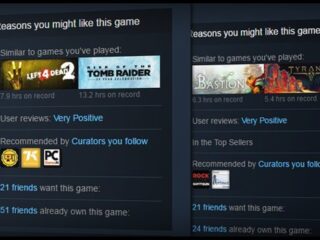 Steam tłumaczy system rekomendacji