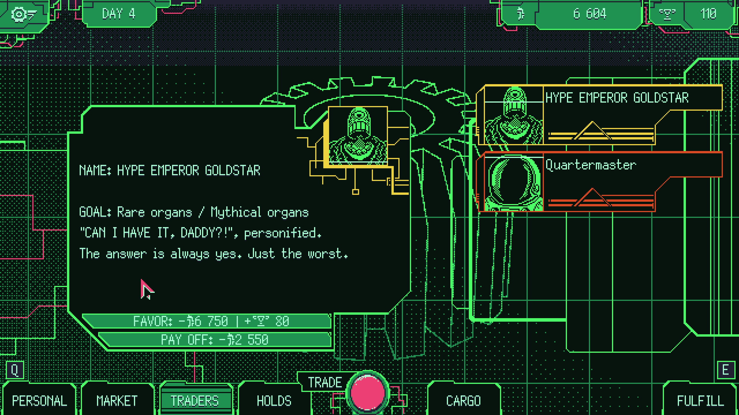 Space Warlord Organ Trading Simulator