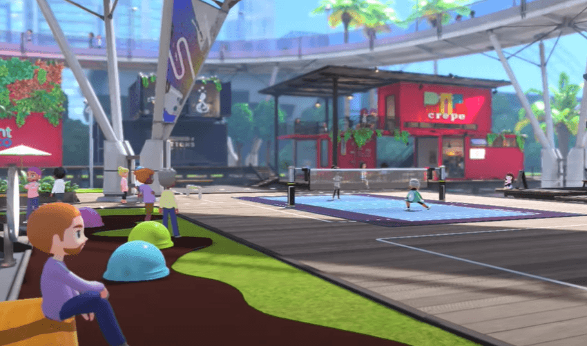 Opisujemy: futurystyczne boisko do gry w siatkówkę.