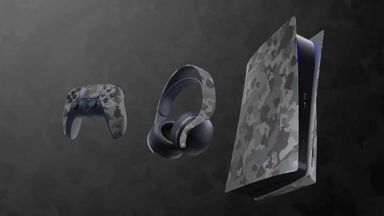 PS5 z nowymi kolorami akcesoriów. Przed państwem Gray Camouflage