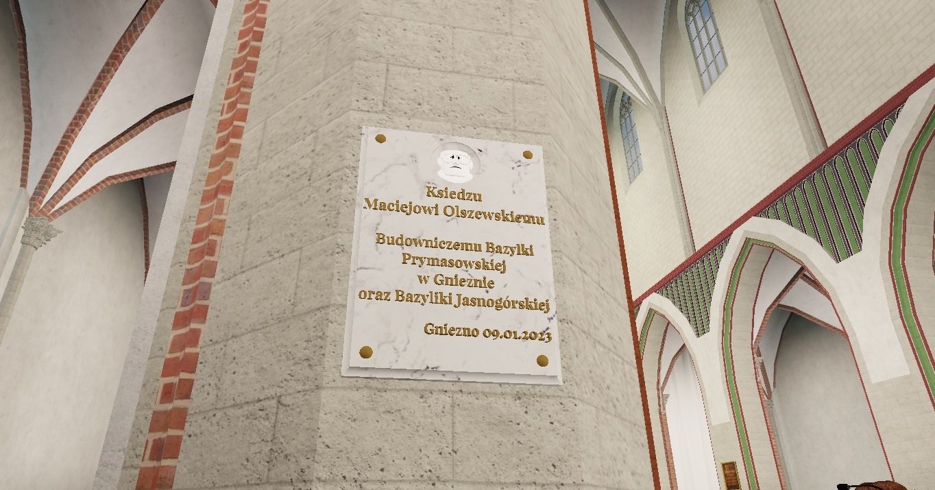 Tablica pamiątkowa w bazylice.