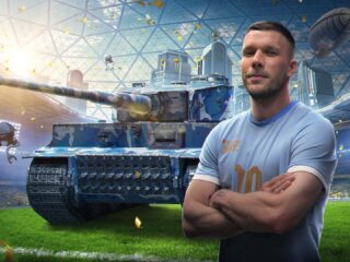 Gwiazda futbolu Lukas Podolski w grze World of Tanks Blitz