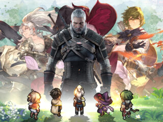 Geralt w grze XD. Współpraca Wiedźmina 3 z pixel-artowym Sword of Convallaria