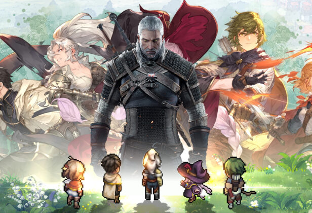 Geralt w grze XD. Współpraca Wiedźmina 3 z pixel-artowym Sword of Convallaria