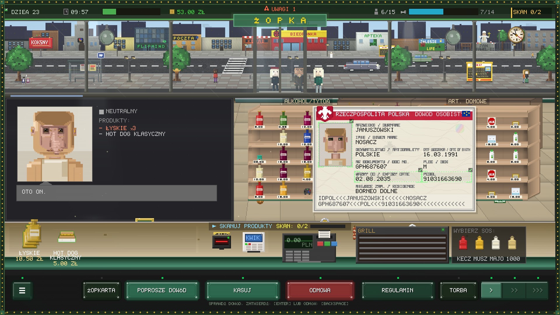 Polski symulator kasjera w&nbsp;stylu Papers, Please. Jaka Parówa, Wariacie? zmienia granicę Arstotzki na&nbsp;ladę w&nbsp;Żopce