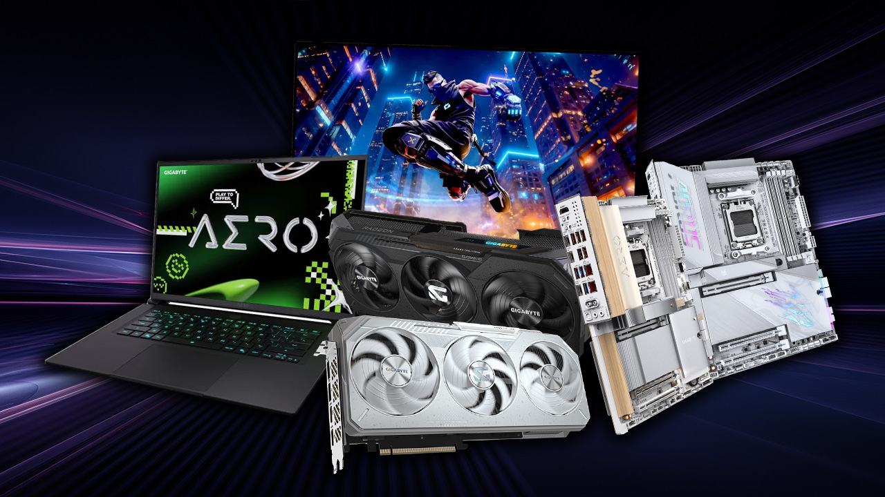 Białe Radeony, eleganckie płyty główne i&nbsp;OLED-owe monitory. GIGABYTE i&nbsp;AMD się nie&nbsp;poddają mimo kryzysu