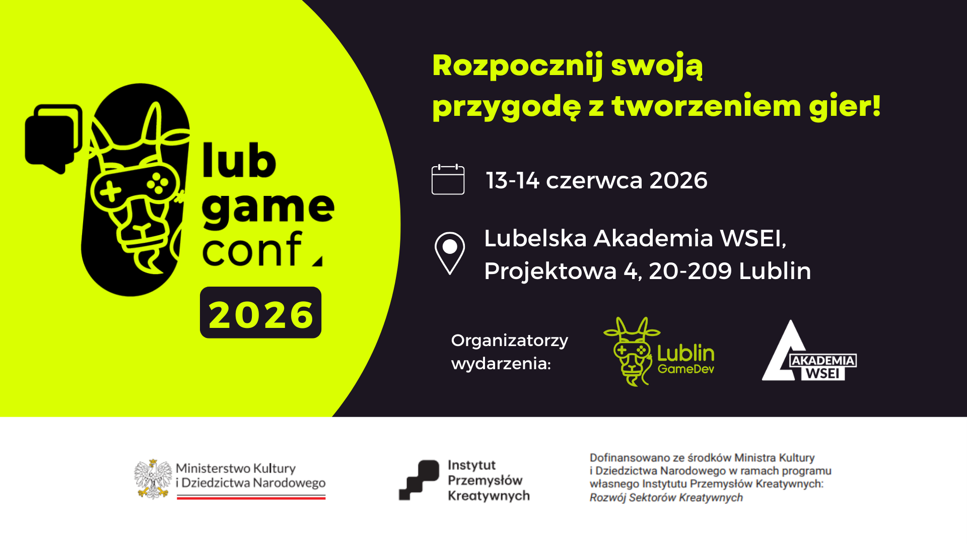 Jesteś początkującym twórcą gier? Zapraszamy na&nbsp;LubGame Conference 2026!